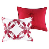 Greenland Home Fashions 100% Jacquard Woven Polyester Wedding Ring Sham Red
