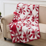 Greenland Home Fashions 100% Jacquard Woven Polyester Wedding Ring Accessory Throw Red