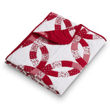 Greenland Home Fashions 100% Jacquard Woven Polyester Wedding Ring Accessory Throw Red