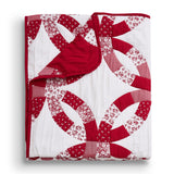 Greenland Home Fashions 100% Jacquard Woven Polyester Wedding Ring Accessory Throw Red