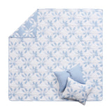 Greenland Home Fashions 100% Jacquard Woven Polyester Wedding Ring Coverlet 2 Piece Set Blue