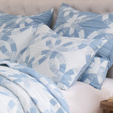 Greenland Home Fashions 100% Jacquard Woven Polyester Wedding Ring Sham Blue