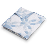 Greenland Home Fashions 100% Jacquard Woven Polyester Wedding Ring Accessory Throw Blue