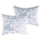 Greenland Home Fashions Toile Patch 100% Jacquard Woven Polyester Pillow Sham Blue