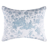 Greenland Home Fashions Toile Patch 100% Jacquard Woven Polyester Pillow Sham Blue