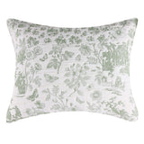 Greenland Home Fashions Toile Patch 100% Jacquard Woven Polyester Pillow Sham Sage