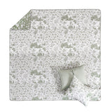 Greenland Home Fashions Toile Patch Woven Polyester Reversible Coverlet Set Sage