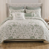 Greenland Home Fashions Toile Patch Woven Polyester Reversible Coverlet Set Sage