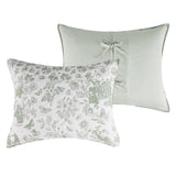 Greenland Home Fashions Toile Patch 100% Jacquard Woven Polyester Pillow Sham Sage