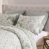 Greenland Home Fashions Toile Patch 100% Jacquard Woven Polyester Pillow Sham Sage