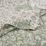 Greenland Home Fashion Toile Patch 100% Jacquard Woven Polyester Reversible Accessory Throw Blanket 50" x 60" Sage