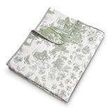 Greenland Home Fashion Toile Patch 100% Jacquard Woven Polyester Reversible Accessory Throw Blanket 50" x 60" Sage