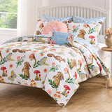 Greenland Home Fashions Willow Brushed Microfiber Reversible Lightweight Quilt Set White