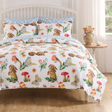 Greenland Home Fashions Willow Brushed Microfiber Reversible Lightweight Quilt Set White