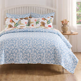 Greenland Home Fashions Willow Brushed Microfiber Reversible Lightweight Quilt Set White