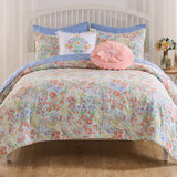 Greenland Home Fashions 100% Cotton Face 100% Microfiber Alice Pastel Quilt 2 Piece Set Pastel
