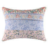 Greenland Home Fashions Cotton Face Microfiber Back Kressida Pillow Sham Blue