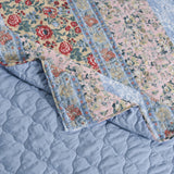 Greenland Home Fashion Kressida 100% Cotton Reversible Accessory Throw Blanket 50" x 60" Blue