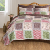 Greenland Home Fashions Priya 100% Cotton Reversible Lightweight Quilt Set Multi