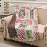 Greenland Home Fashion Priya 100% Cotton Reversible Accessory Throw Blanket 50" x 60" Multicolor