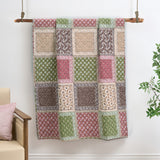 Greenland Home Fashion Priya 100% Cotton Reversible Accessory Throw Blanket 50" x 60" Multicolor