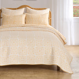 Greenland Home Fashions Granny Squares 100% Polyester Reversible Coverlet Set Gold
