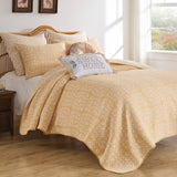 Greenland Home Fashions Granny Squares 100% Polyester Reversible Coverlet Set Gold