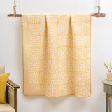 Greenland Home Fashion Granny Squares 100% Polyester Reversible Accessory Throw Blanket 50" x 60" Gold