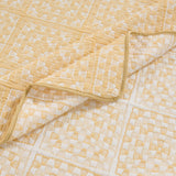 Greenland Home Fashion Granny Squares 100% Polyester Reversible Accessory Throw Blanket 50" x 60" Gold