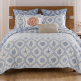 Greenland Home Fashions Laguna 100% Polyester Reversible Coverlet Set Chambray
