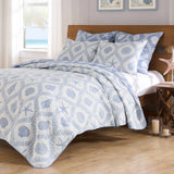 Greenland Home Fashions Laguna 100% Polyester Reversible Coverlet Set Chambray