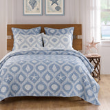 Greenland Home Fashions Laguna 100% Polyester Reversible Coverlet Set Chambray