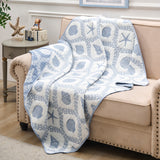 Greenland Home Fashion Laguna 100% Polyester Reversible Accessory Throw Blanket 50" x 60" Chambray