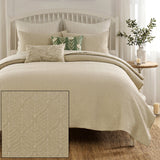 Greenland Home Fashions Harper Cotton Reversible Lightweight Coverlet Set Taupe