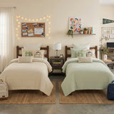 Greenland Home Fashions Harper Cotton Reversible Lightweight Coverlet Set Taupe