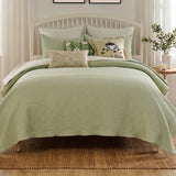 Greenland Home Fashions Harper Cotton Reversible Lightweight Coverlet Set Sage