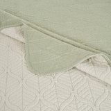 Greenland Home Fashions Harper Cotton Reversible Lightweight Coverlet Set Sage