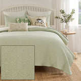 Greenland Home Fashions Harper Cotton Reversible Lightweight Coverlet Set Sage