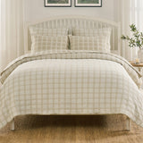Greenland Home Fashions Millhouse Cotton Reversible Lightweight Coverlet Set Taupe