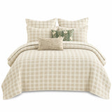 Greenland Home Fashions Millhouse Cotton Reversible Lightweight Coverlet Set Taupe