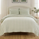 Greenland Home Fashions Millhouse Cotton Reversible Lightweight Coverlet Set Sage