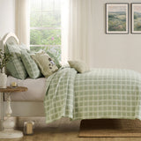 Greenland Home Fashions Millhouse Cotton Reversible Lightweight Coverlet Set Sage