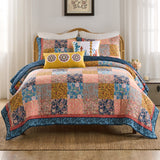 Greenland Home Fashions Tangier Cotton Reversible Lightweight Quilt Set Multi