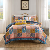 Greenland Home Fashions Tangier Cotton Reversible Lightweight Quilt Set Multi