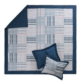 Greenland Home Fashions Voyage Polyester Reversible Lightweight Quilt Set Blue