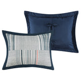 Greenland Home Fashions Voyage Cotton Blend Face Microfiber Back Pillow Sham Blue