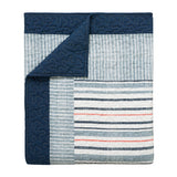 Greenland Home Fashions Voyage Cotton Blend Face Microfiber Back Accessory Throw 50x60 Blue