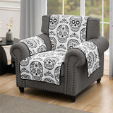 Greenland Home Fashions 100% Jacquard Woven Polyester Sugar Skull Furniture Protector Black