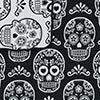 Greenland Home Fashions 100% Jacquard Woven Polyester Sugar Skull Furniture Protector Black