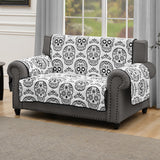 Greenland Home Fashions 100% Jacquard Woven Polyester Sugar Skull Furniture Protector Black